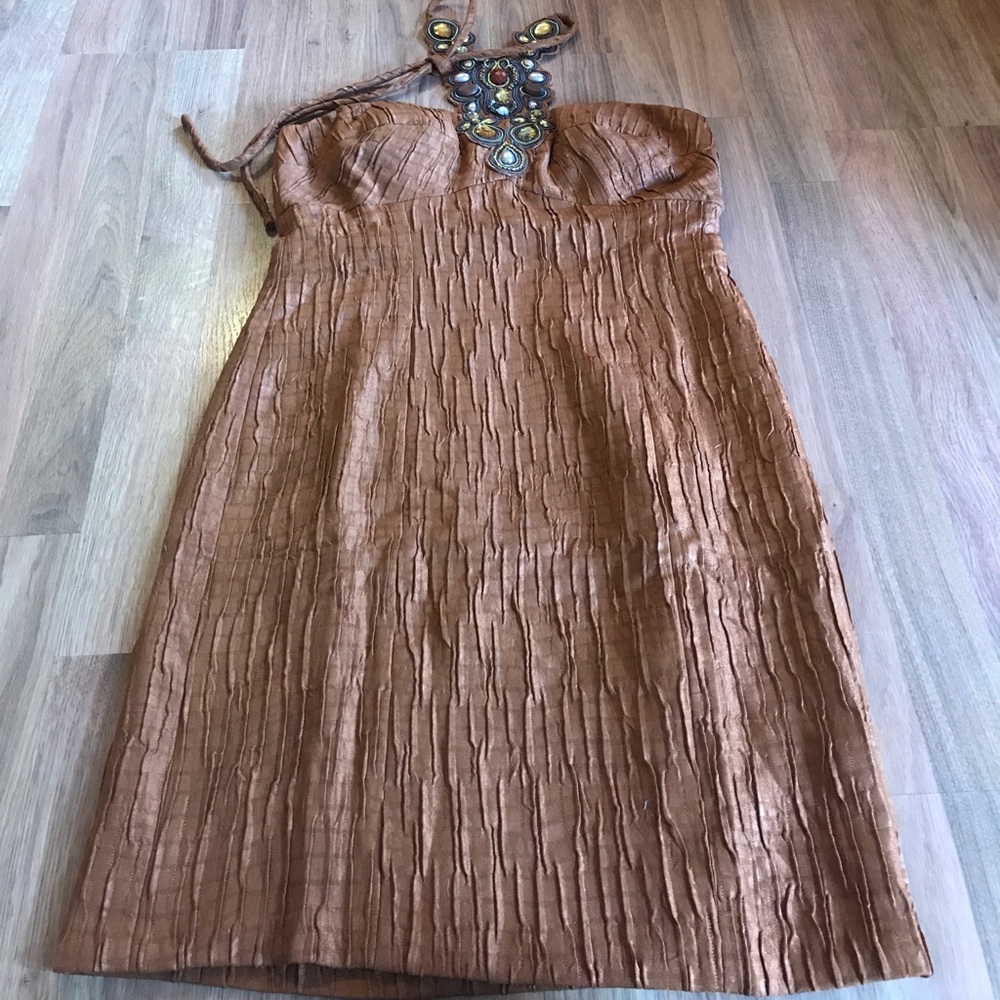 Boston Proper Size 10 bronze dress nwt